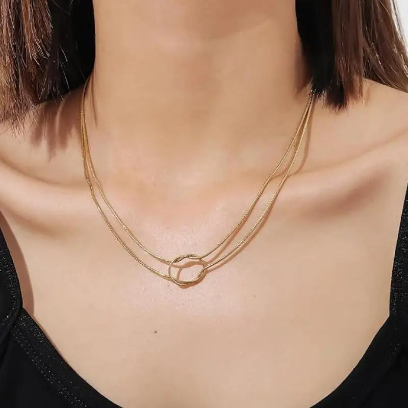 Collier Nœud Collection Vélora– Acier Inoxydable Doré