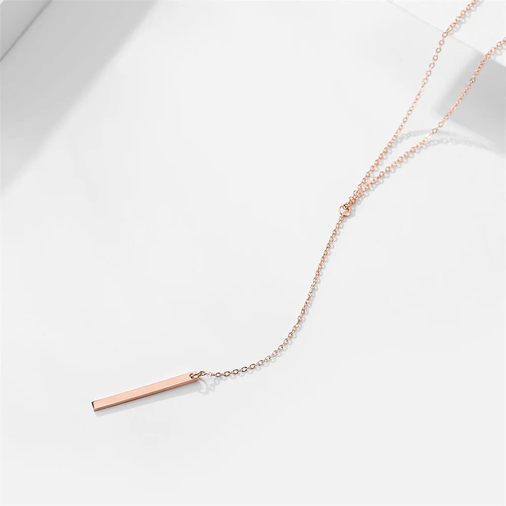 Collier Éclipse – Chaîne Y Minimaliste en Acier Inoxydable Doré